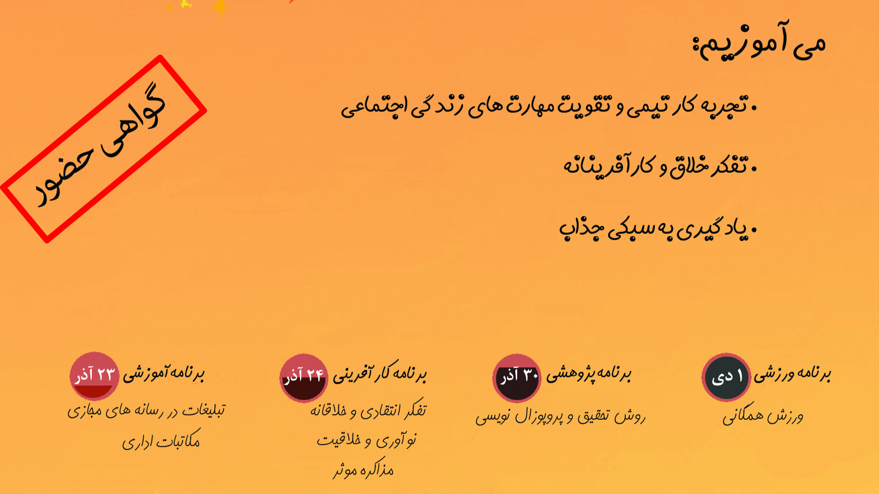 مدرسه پاییزه کارآفرینی، خلاقیت جهاد دانشگاهی علوم پزشکی شهید بهشتی